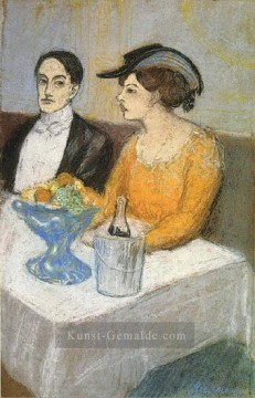 Man et Woman Angel Fernandez Soto et sa compagne 1902 kubist Pablo Picasso Ölgemälde